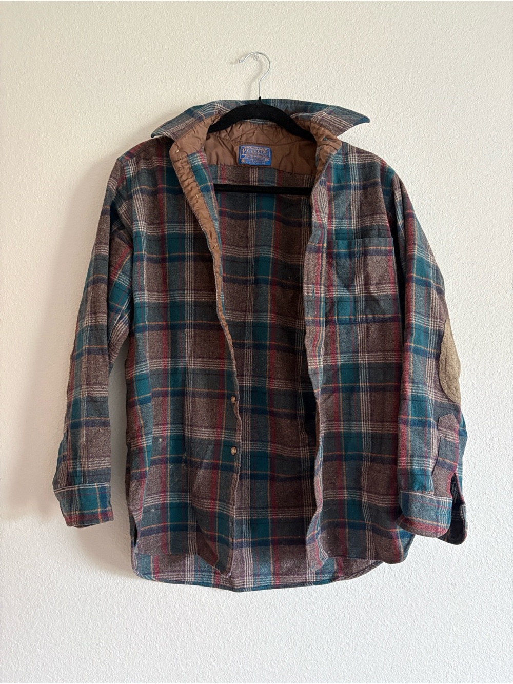 Pendleton Teal, Brown & Red Plaid Lightweight Shirt Jacket